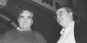 Ed Moloney (left) and Freelance Organiser Bernie Corbett outside a Belfast Trades Council meeting supporting Ed