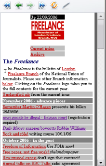The Freelance on a mobile (simulated)