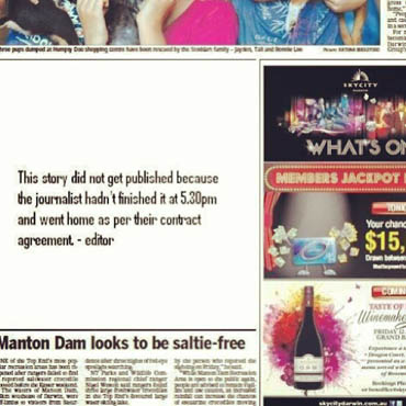 Photo of a page of the NT News