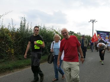 Trade union march around the Candlestick at Burston&copy; Richenda Power