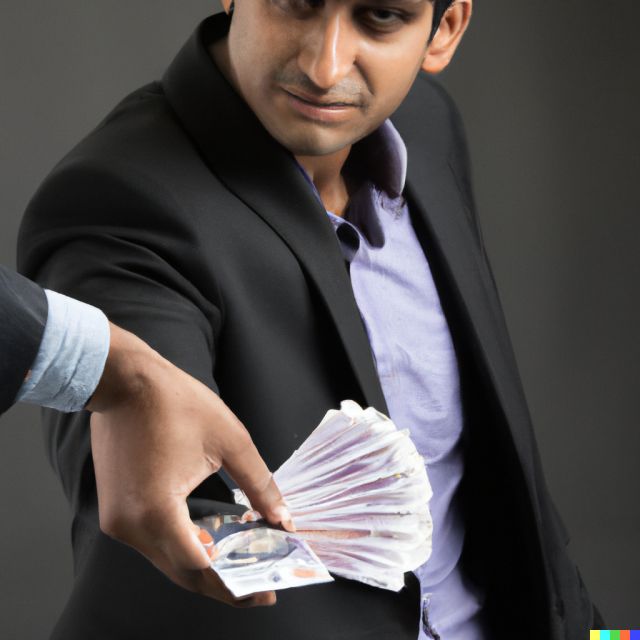 NOT a photograph of Rishi Sunak taking a bribe