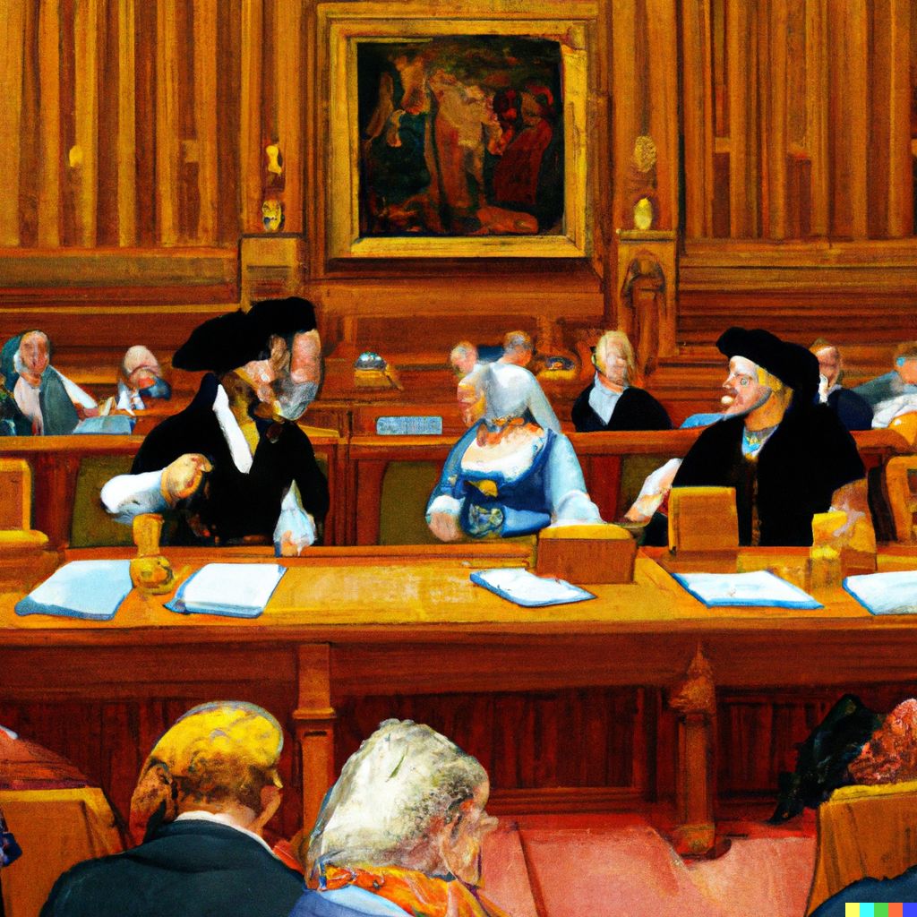 Robot's attempt at picturing the Westminster Hall meeting