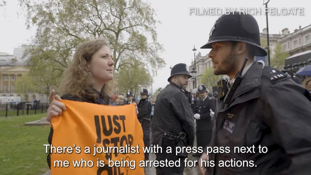 The scene of Rich Felgate's arrest on 6 May 2023