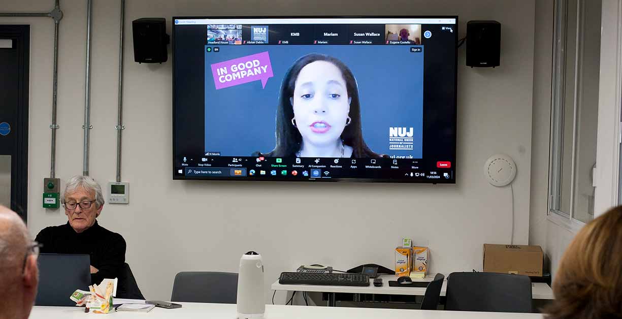Natasha Morris speaking to LFB over Zoom