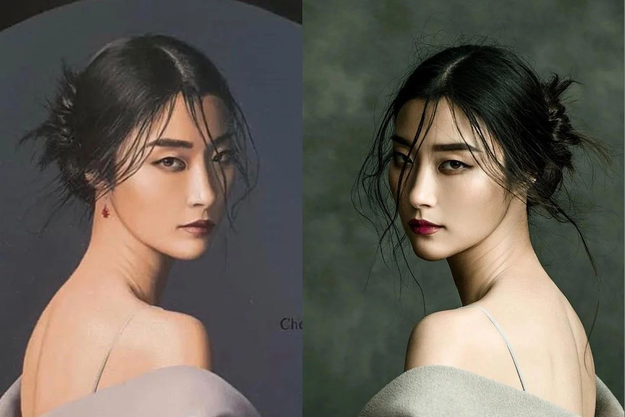 Painting of a photo, and the photo