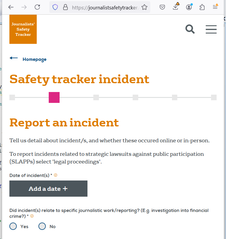 [go to safety tracker]