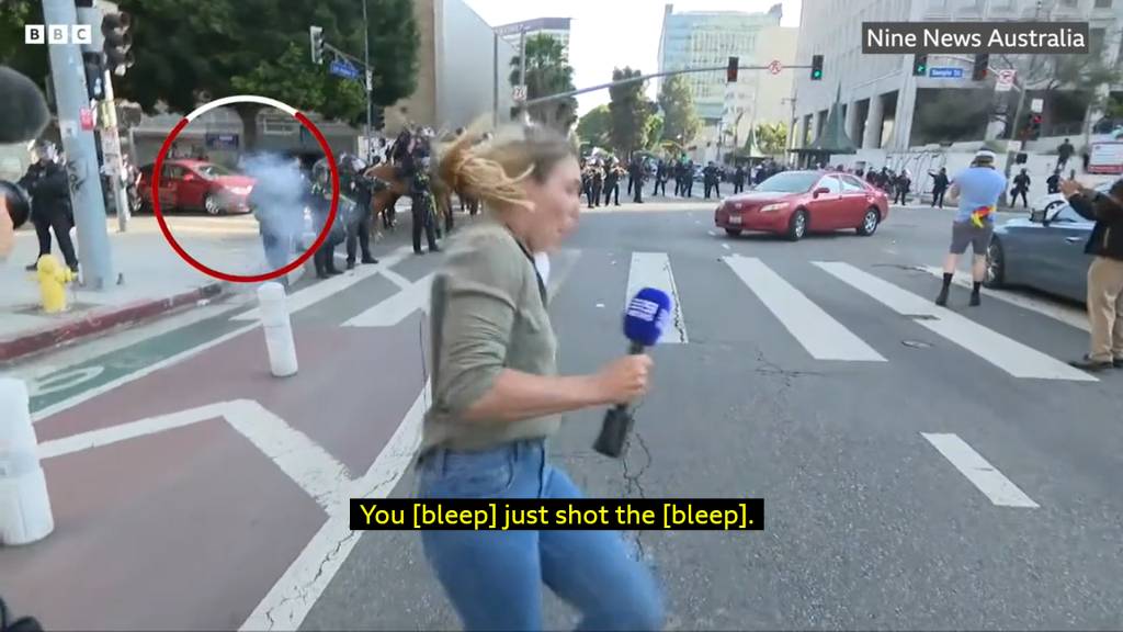 The moment when Lauren Tomasi was shot