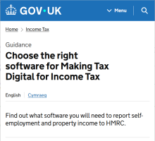 Choose the right software for Making Tax Digital for Income Tax - screenshot
