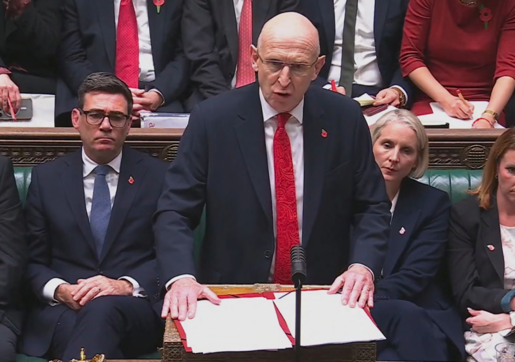 Chancellor of the Exchequer John Healey delivering his Budget speech