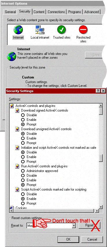 MS Internet Explorer options - affect Outlook as well