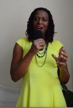 Francine Beleyi reporting for Compter weekly  &copy; Francine Beleyi
