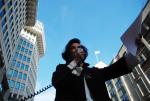 Bianca Jagger protests cuts to Legal Aid in the UK © Pennie Quinton