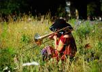 Trombonist in London Fields Hackney  © Pennie Quinton