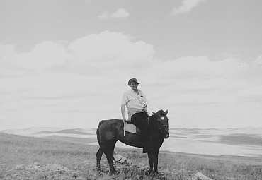 Robin Ackroyd on the trail of Genghis Khan in Mongolia, researching a book: © Robin Ackroyd