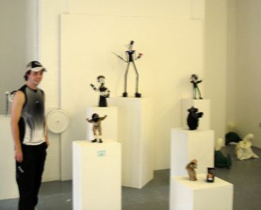 Student Phil Cawood with some of his work...