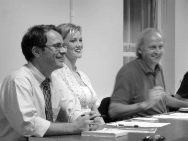 Mark Watts, Heather Brooke and chair Dave Rotchelle