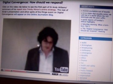 The opening frame of Dr Andy Williams's presentation