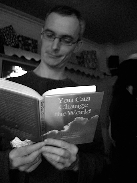 Tom Davies read a book: photo © Hazel Dunlop