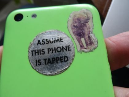 ASSUME THIS PHONE IS TAPPED sticker;Matt Salusbury