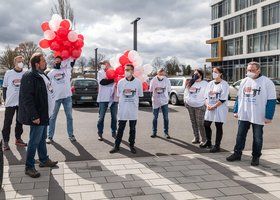 Solidarity action with baloons
