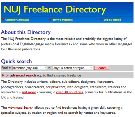 Freelance Directory screenshot