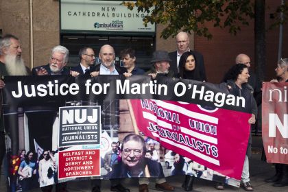 Vigil for Martin O'Hagan, 28 September 2021