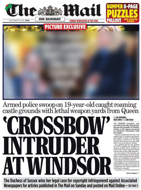 Mail on Sunday cover - see caption