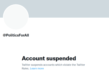 Twitter notice: account suspended