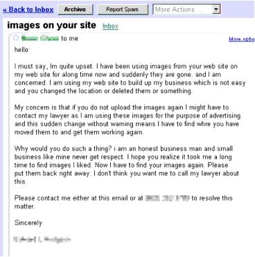 The email in question