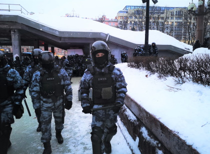 Riot police in Moscow