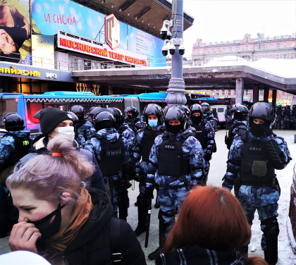 Riot police in Moscow