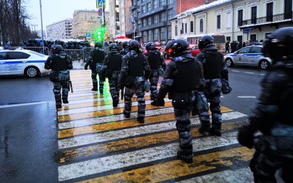 Riot police in Moscow